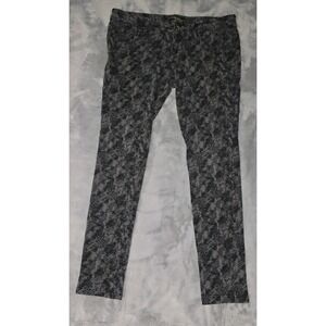 Express Womens Black Faux Snakeskin Print Stretch Leggings Pants‎ Size Medium